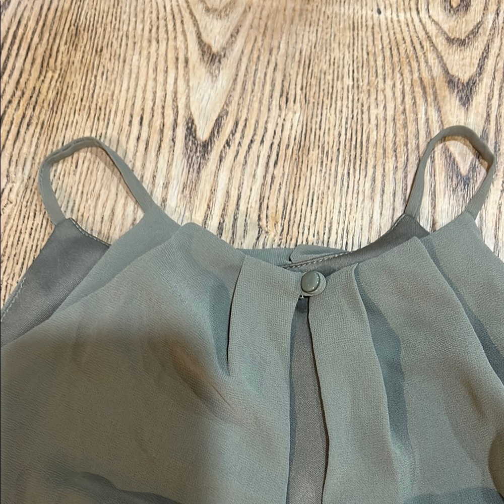 Lush Sage Green Halter Mini Dress box 5 - Picture 6 of 7